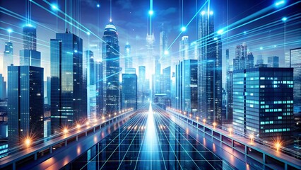 Digital Data Streams Flowing Through a Modern Metropolis  Generative AI