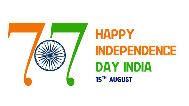 Happy independence day of India celebration on August 15 , Happy Independence Day design with and Ashoka Wheel	