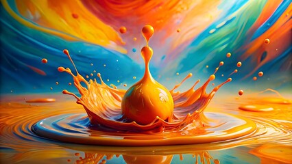 A Symphony of Citrus: An Abstract Expressionist Orange Drop  AI generated