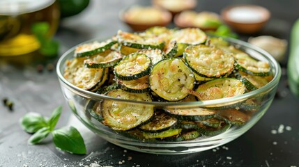 Crispy Zucchini Chips with Parmesan Cheese