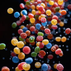 Fototapeta premium Falling sugar gummies