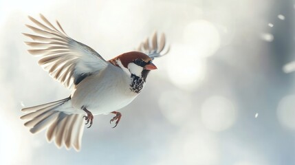 Obraz premium A Sparrow in Flight