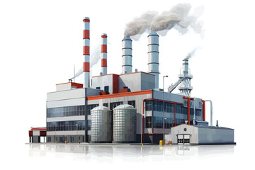 vector Factory building with smoke