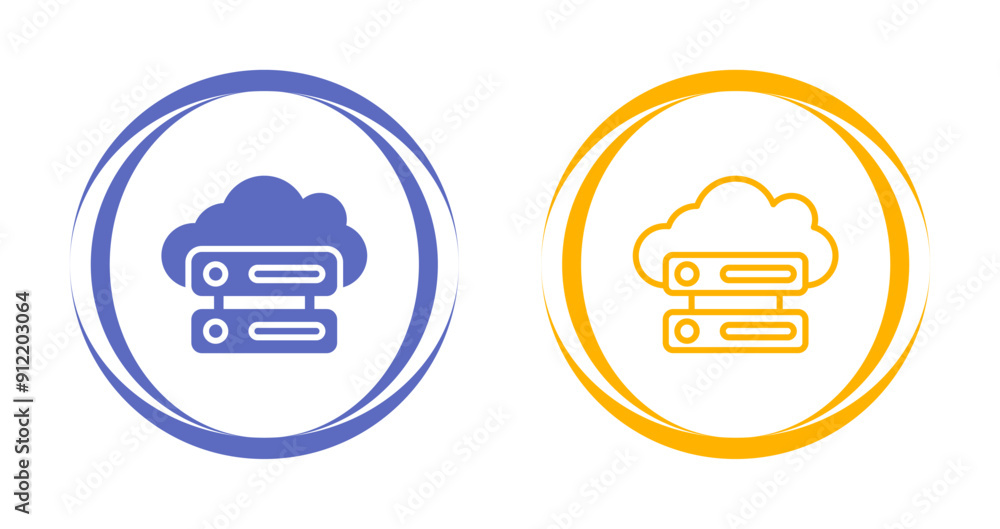 Sticker cloud computing vector icon