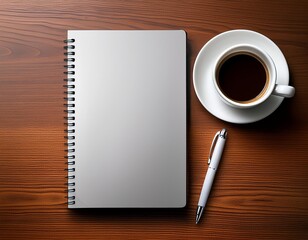 Morning Notes: Blank Notepad, Coffee, and Pen Setup