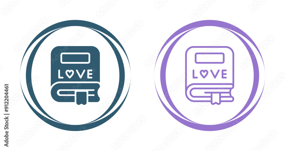 Poster romantic bookmark vector icon