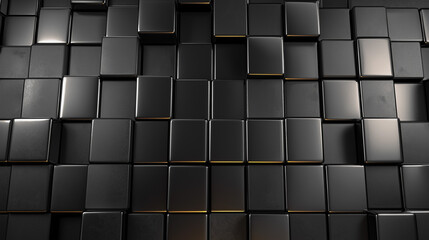 Geometric Black and White Cube Pattern with Digital Texture