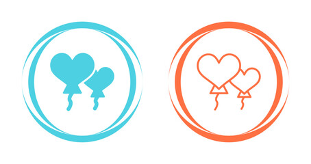 Heart shaped balloons Vector Icon