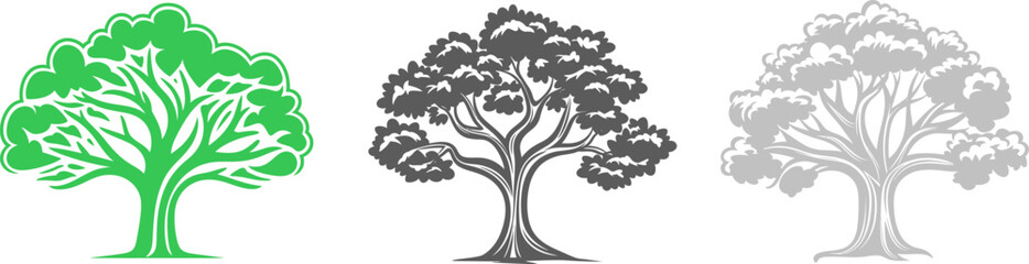 Oak tree icon silhouette. Vector template eps10 design.