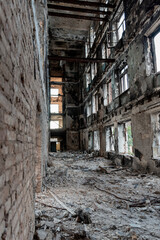 destroyed school in a city lost in the war in Ukraine