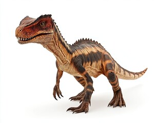 Obraz premium A Brown and Black Dinosaur with Sharp Claws and Teeth