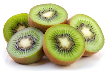 Fototapeta premium sliced kiwi fruits isolated on white