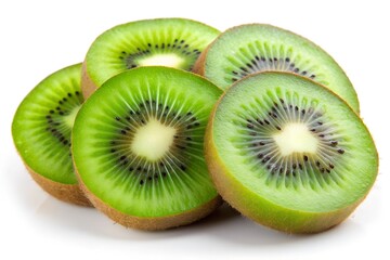 Fototapeta premium sliced kiwi fruits isolated on white