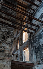 destroyed school in a city lost in the war in Ukraine