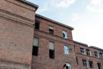 destroyed school in a city lost in the war in Ukraine