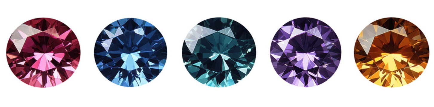 Round Cut Gemstones Sticker Transparent Background PNG Clipart