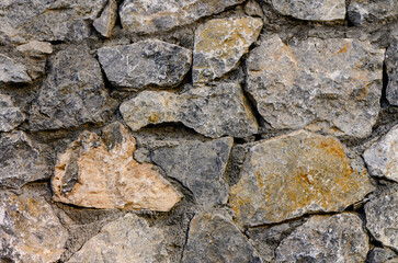 Stacked stone wall background horizontal