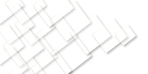 White geometric overlapping square pattern. Abstract background with lines White and gray. White paper transparent material in triangle technology . Space futuristic design concept. 