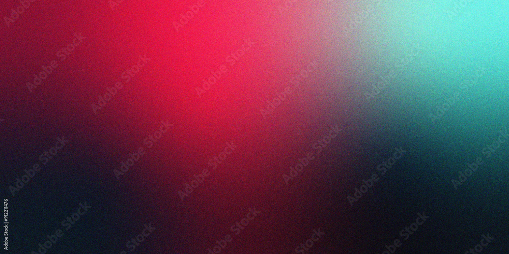 Fototapete glowing red and blue grainy color gradient black backdrop grain texture. black blue red pink , templ