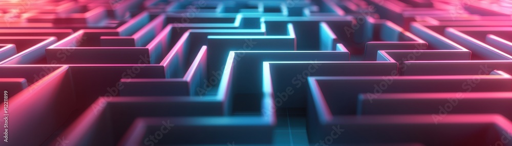 Aufkleber a stunning maze design with captivating neon colors, creating a modern and abstract visual experienc