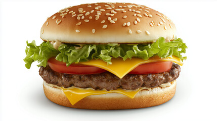 hamburger on solid background