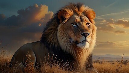 Majestic Fearless Lion Painting

