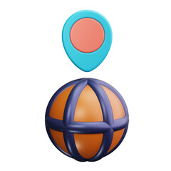 globe grid 3d render icons