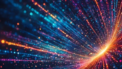 Fototapeta premium A colorful, glowing, and dynamic image of a spiral of light