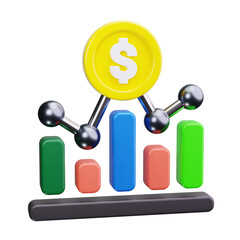 bar chart 3d render icons