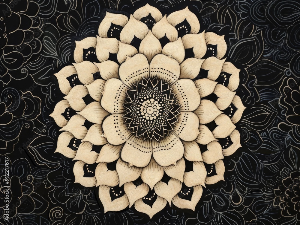 Poster beautifully intricate and detailed mandala doodle with captivating floral and geometric patterns cre