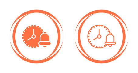 Clock with reminder bell Vector Icon