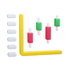 candlestick 3d render icons