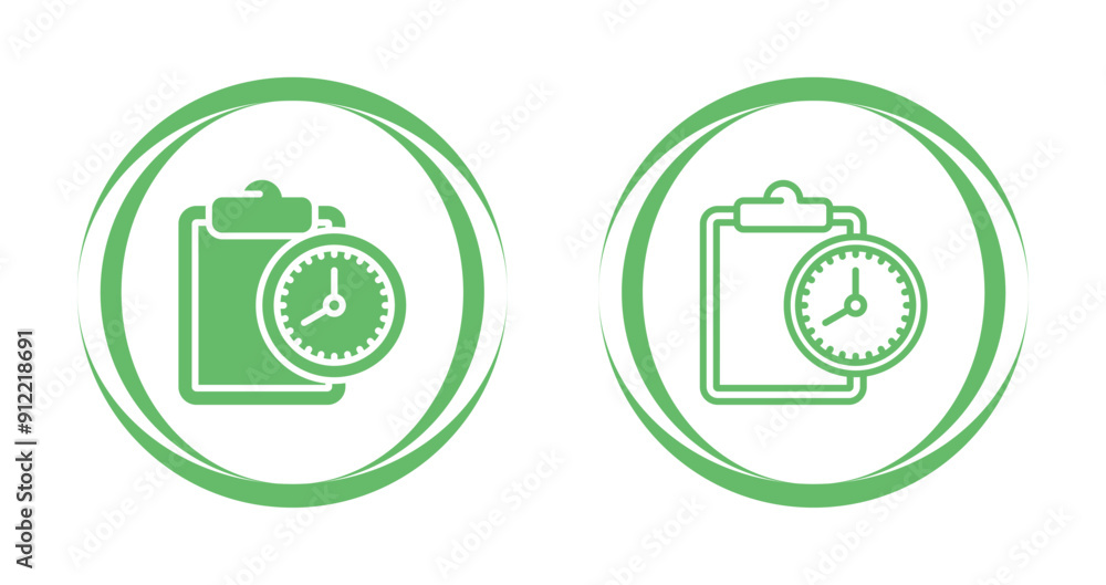 Wall mural clipboard with clock vector icon