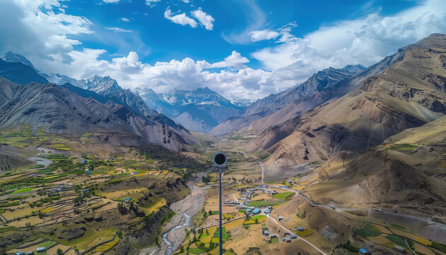 beautiful aerial view of Spiti Valley