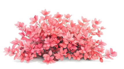 Fototapeta premium Flowering shrub, garden focal point, seasonal display, Watercolor style