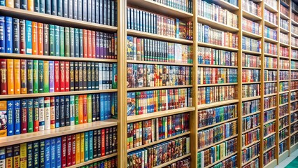 A Symphony of Stories: A Library Filled with My Hero Academia Manga  generative AI