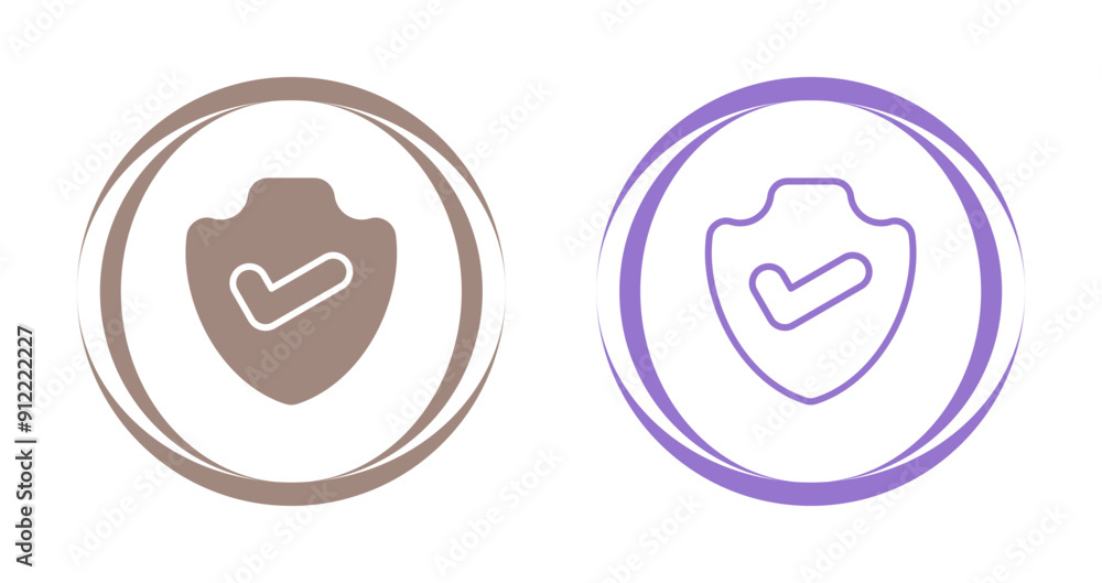 Sticker sheild check vector icon