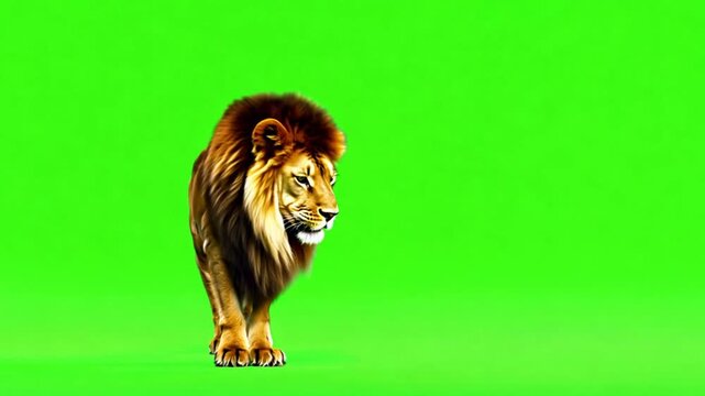 Lion on green screen