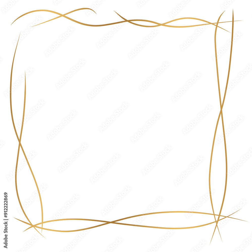 Aufkleber frame made of gold ribbon transparent png file element design copy space