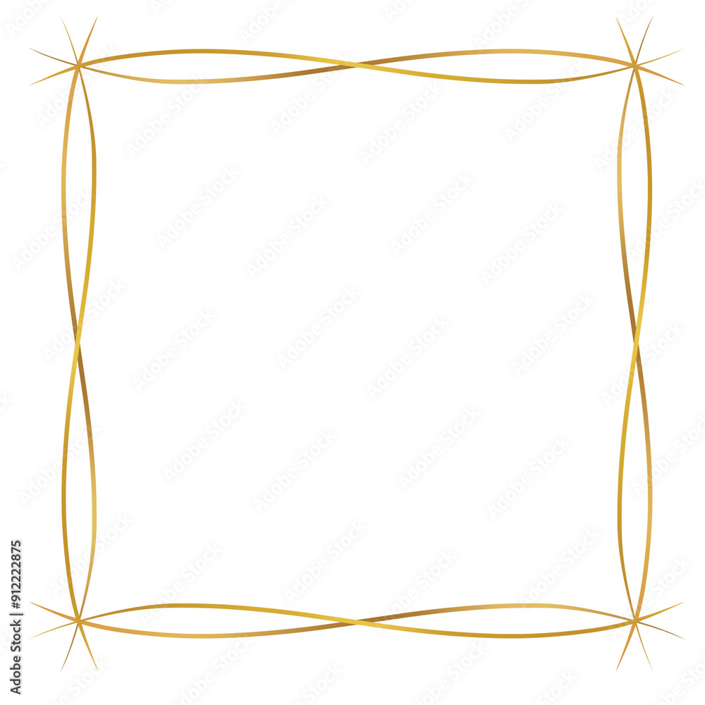 Poster frame made of gold ribbon transparent png file element design copy space