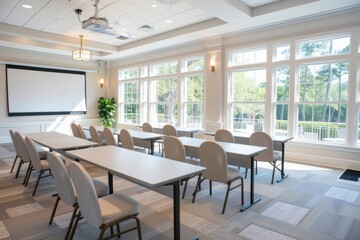 Obraz premium A relaxation lodging featuring comfortable accommodations and versatile meeting rooms