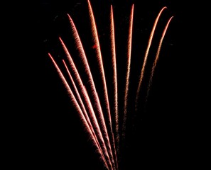 Long exposure shot of vibrant fireworks in the night sky for the 4th of July © Wirestock