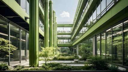 crafted green factory as symbol of green washing concept