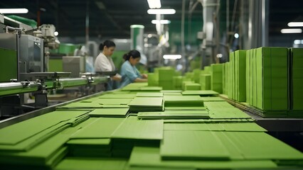 crafted green factory as symbol of green washing concept