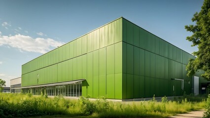 Obraz premium crafted green factory as symbol of green washing concept