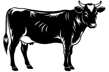cow silhouette, cow vector illustration, bull, cow icon