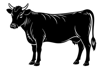 cow silhouette, cow vector illustration, bull, cow icon