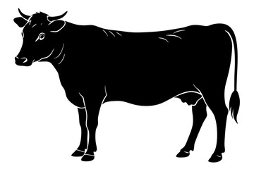 cow silhouette, cow vector illustration, bull, cow icon