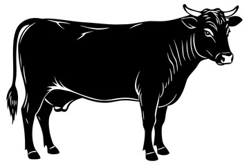 cow silhouette, cow vector illustration, bull, cow icon