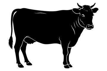 cow silhouette, cow vector illustration, bull, cow icon